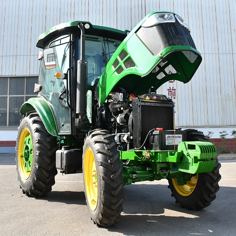Trattore agricolo multifunzionale 4WD con ruota 4X4 con caricatore anteriore 80 CV 100 CV 120 CV Parti opzionali inclusa cambio motore motore