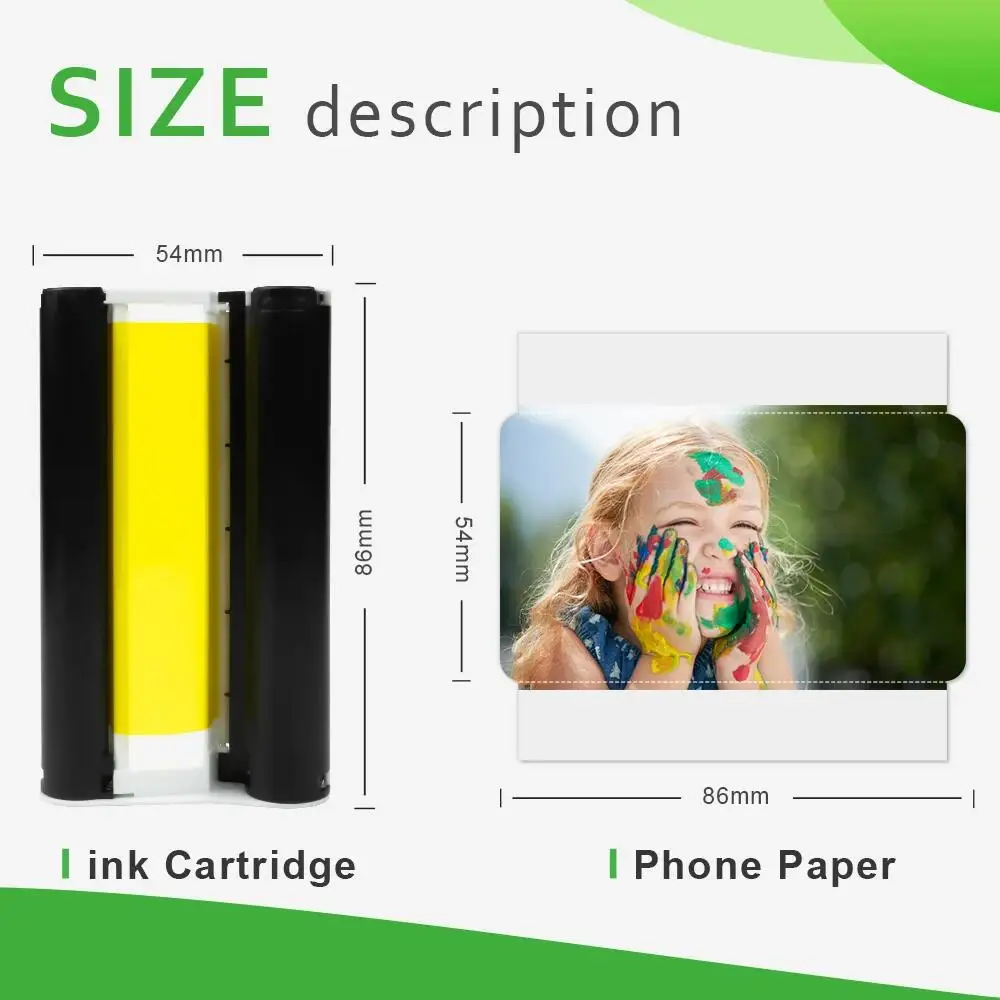 Conjunto de papel e tinta para impressora fotográfica Canon, Selphy CP1300 compatível Selphy CP1500 CP1200 CP910 CP900, KP108IN KP36IN, Folhas de 3