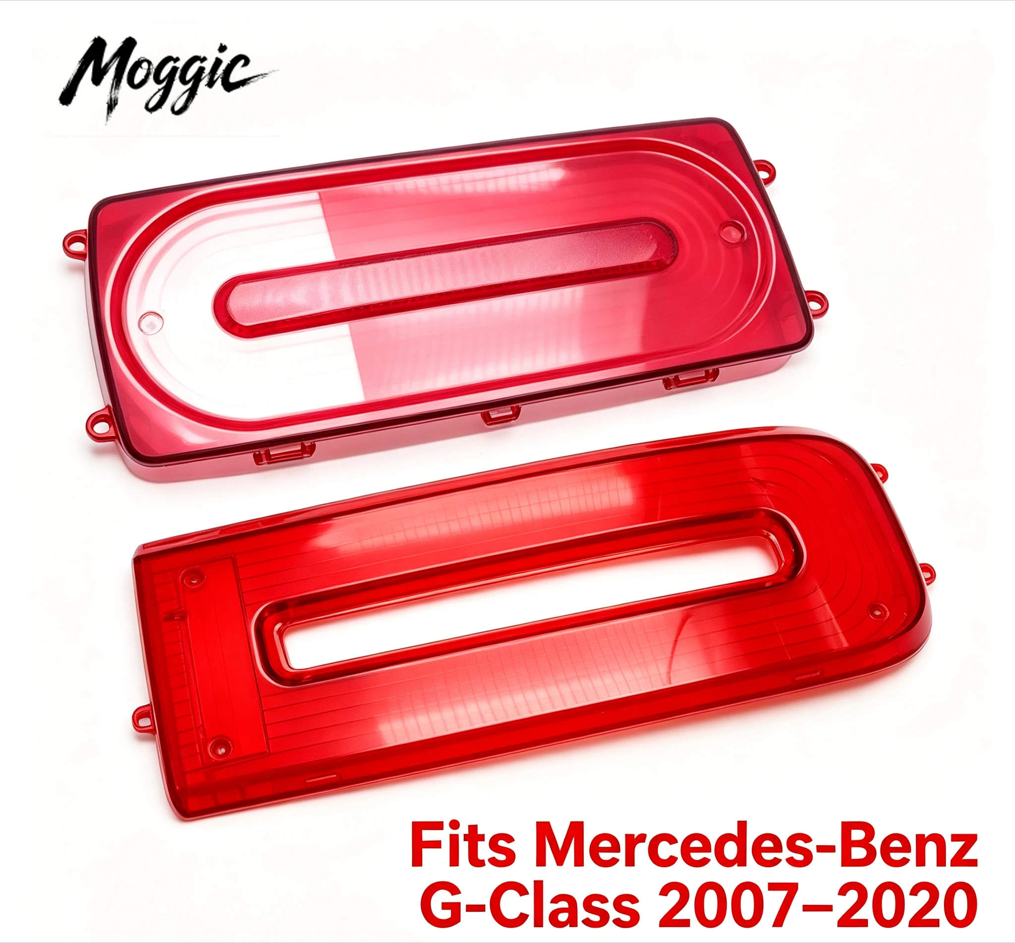 Moggic Replacement Rear Tail Light Lens Cover Compatible With Mercedes Benz G Class W463 Model Years 2007-2020 Red Outer Shell