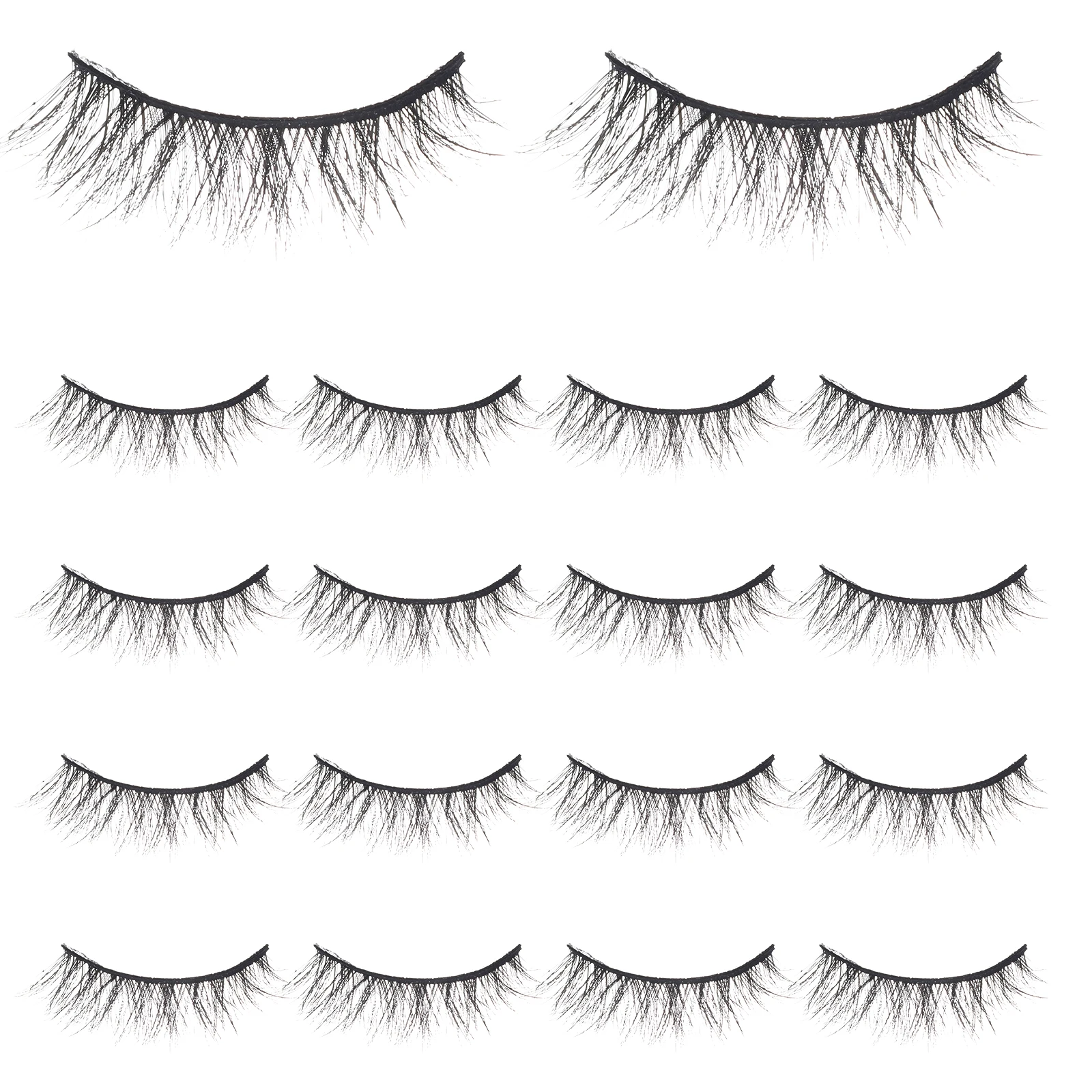 

20 Pairs Imitation Lash Eyelashes Extension Strip Faux False Natural Full Strips Fake