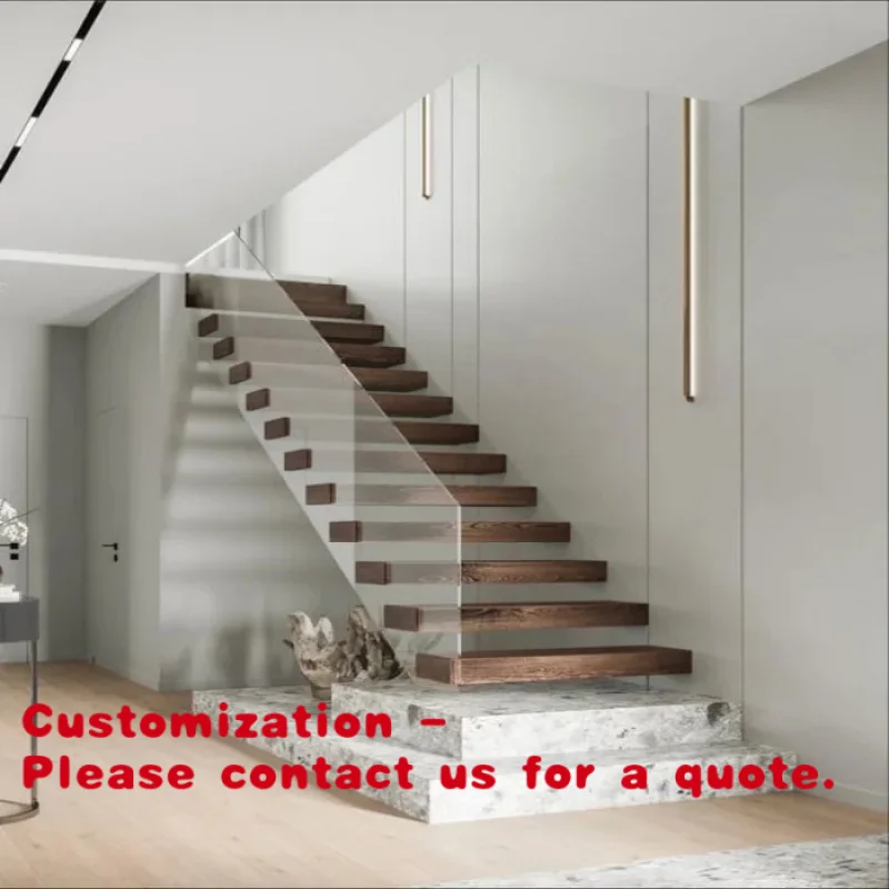 custom.Sleek Straight Staircase Kit Minimalist Metal Stringers Indoor Stair Solution Contemporary Homes