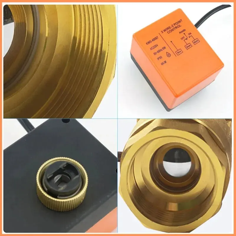 DN15/20/25 DC12V AC220V Brass Electric Ball Valve Three Wire Two Control 2-way 3-way Solenoid Valve with Actuator