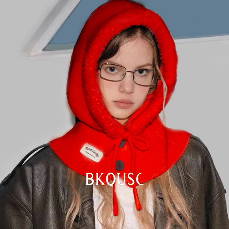 

Новая зимняя женская шапка-балаклава BKQUSC: мягкая, теплая, шерстяная, вязаная, с милым снеговиком, ветрозащитная, с защитой ушей
