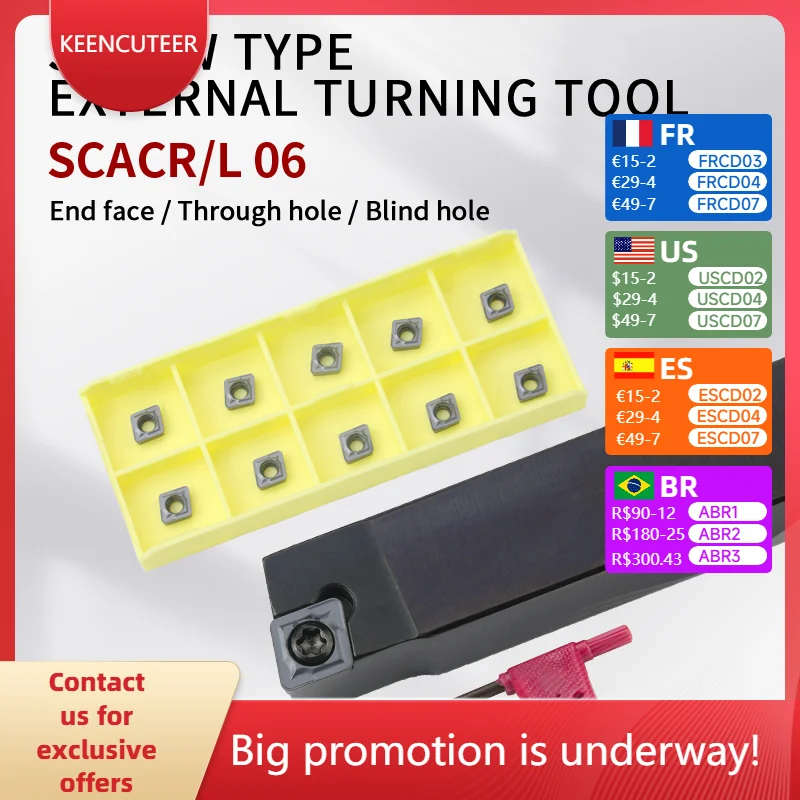 

SCACR1010K09/SCACR1919K09 CNC Обрабатывающие Токарные инструменты, внешние токарные инструменты и твердосплавные вставки CCMT09