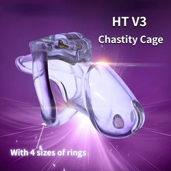 Hot HT V3 Male Chastity Belt 4 Size Penis Ring Ultra Small Cock Cage Anti Cheating Chastity Device Adult Erotic Toys for Gay Men