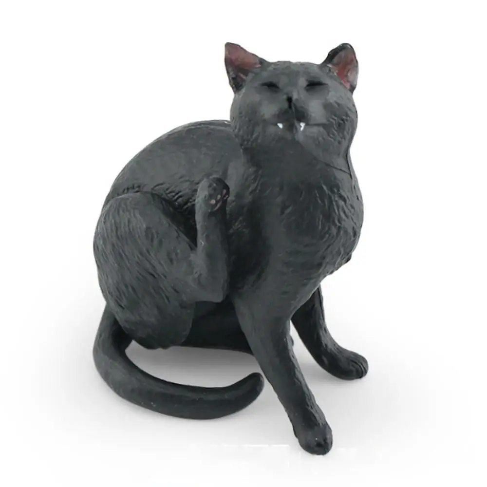 Solid Simulation Animal Model Lying Orange Cat Figurine Cute Desktop Decoration Mini Pet Cat Model Ornament