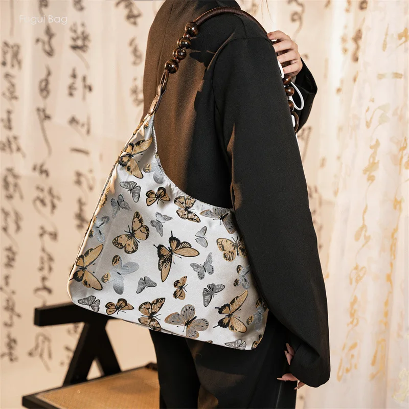 Women's Handbag Single Shoulder Tote Bag Fashionable and High-end New Chinese Style Elegant Gentle and Generous Butterfly