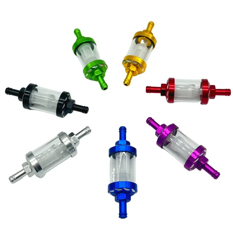 8mm CNC Aluminiumlegierung Glas-Gas-Kraftstoff-Ölfilter für Dirt Pit Bikes 125/140/150/160cc CRF70 90 110 TTR100 110 KLX65