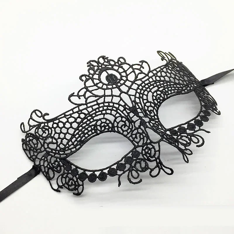 New in Sexy Women's Lace Eye Mask for Carnival Halloween Masquerade Half Face Party Mask Cosplay Festive Supplies Black