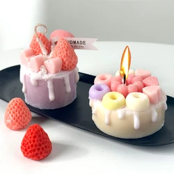 DIY Strawberry Cake Candle Silicone Mold Scented Candle Makig Wax Mould Chocolate Baking Molds Birthday Gift Craft Home Decor