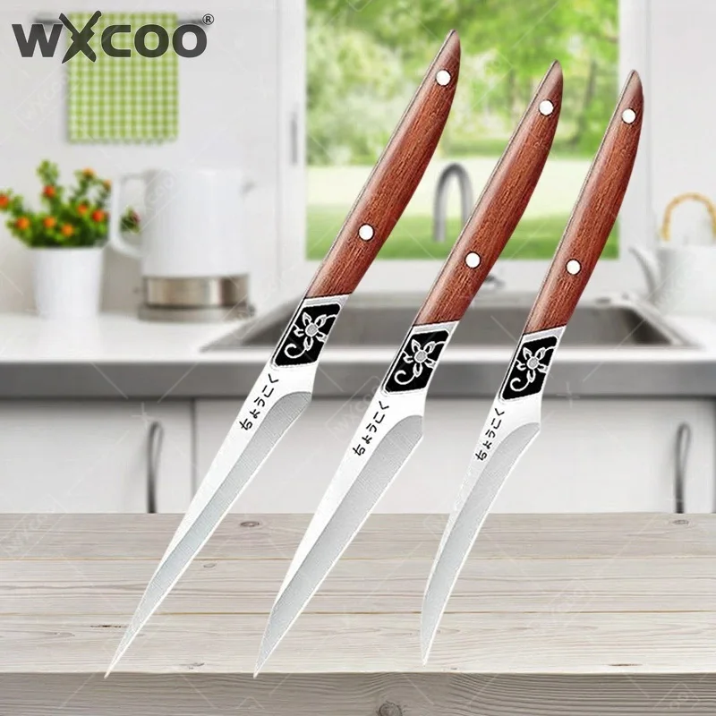 WXCOO Multi-purpose Knife for Food Carving Kitchen Cooking Fruit and Vegetable Peeling Carving Chef's Knife Stainless Steel