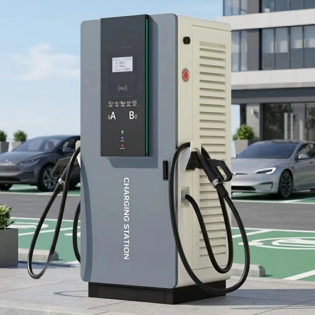120kW Dual  DC Fast EV Charger Station CCS2 Commercial Floor-Mounted EVSE Charging Pile Operating Temperature -30℃ to +55℃