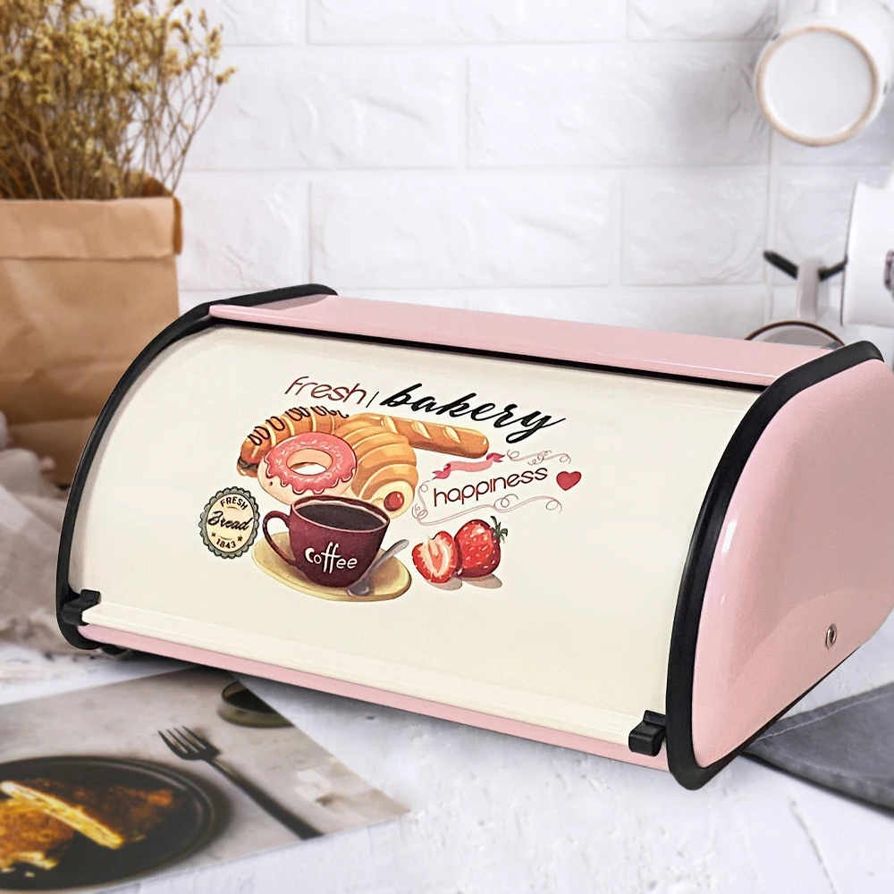 

Nordic Storage Box Multifunctional Storage Cabinet Girl Heart Snack Storage Food Grade Desktop Storage Bread Box Iron Cabinet