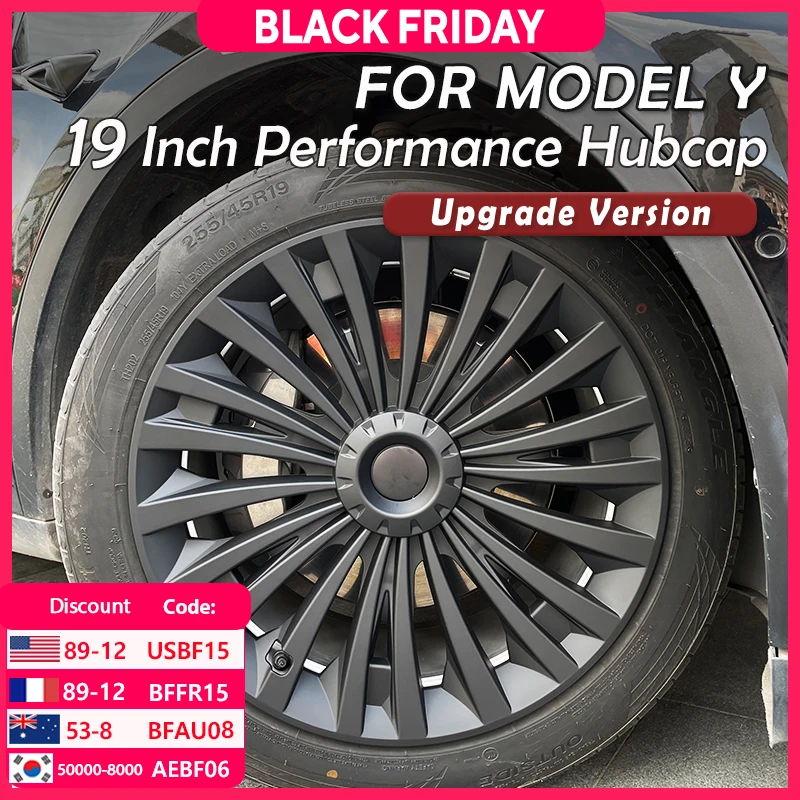 

4PCS Wheel Caps 19 Inch Hub Cap Performance Automobile Replacemen HubCap Full Rim Cover For Tesla Model Y 2020-2024 Accessories