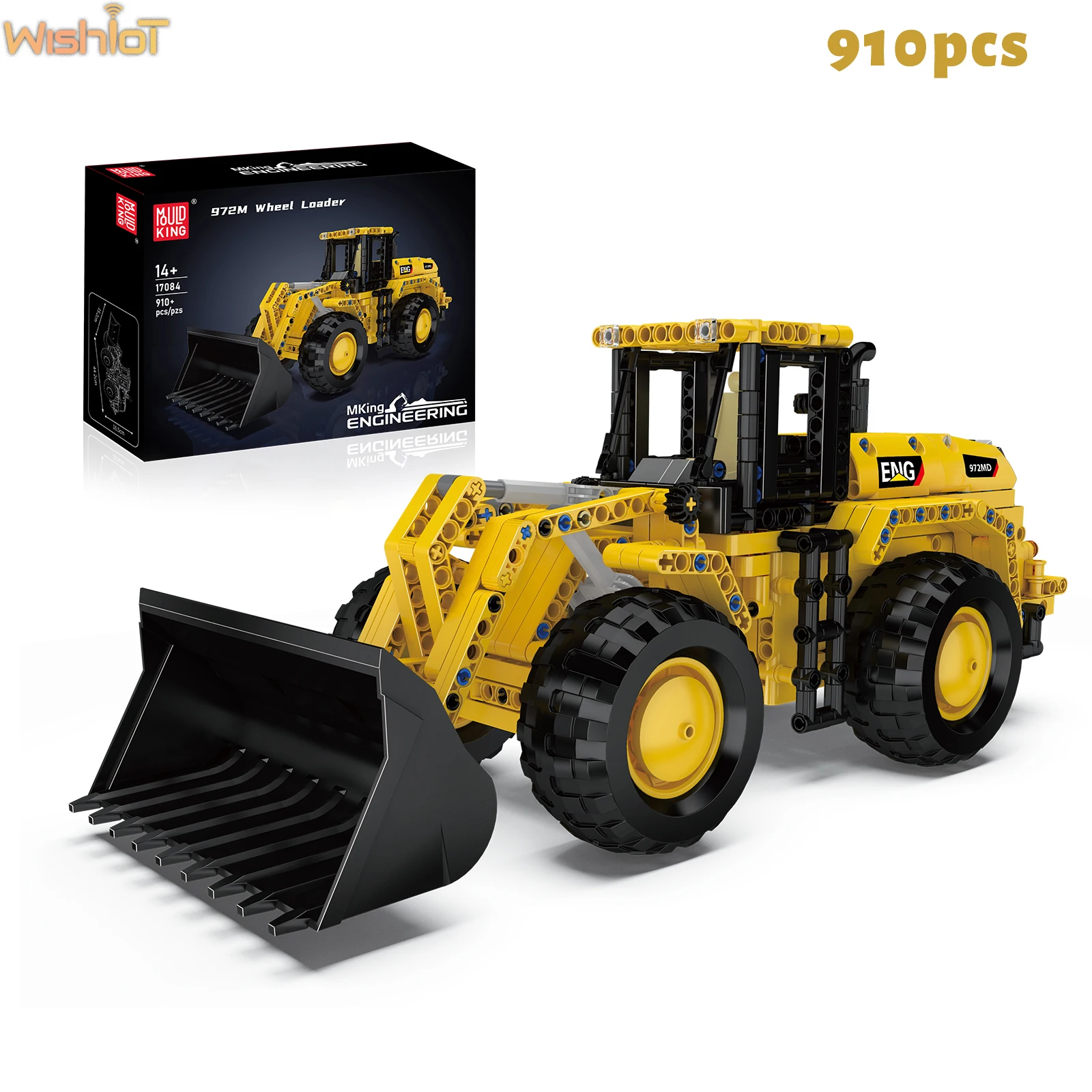Mould King 17084 972M Wheel Loader Building Blocks Engineering Vehicle Model with Bucket Kids STEM Education Toys Birthday Gifts