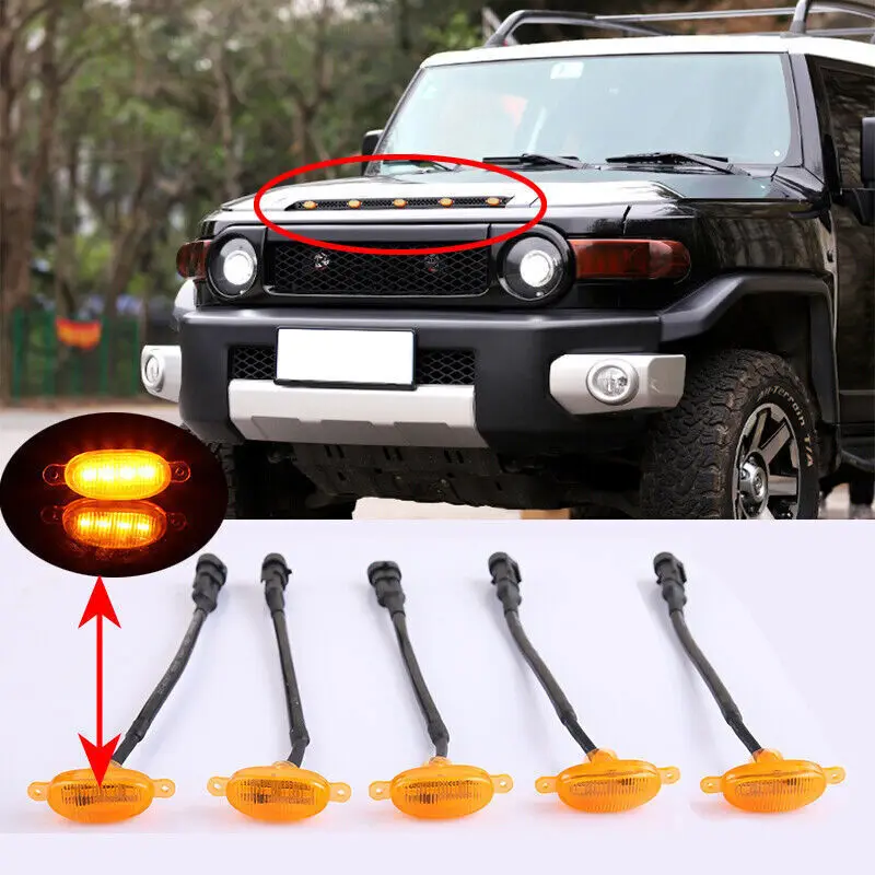 Front Grill LED Marker Light Kit For Toyota FJ Cruiser 07-14 Raptor Style Car Styling Accessories