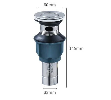 304 Stainless Steel Flip Plate Basin Drain Short Water Sink Drainer No Glue Washbasin Sink Pop-Up Bounce ABS Leak-Plug