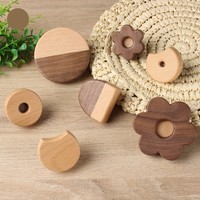 Cute Cookie Wooden Children Room Natural Wooden Cabinet Drawer Wardrobe Knobs Door Pull Kitchen Handle Furniture Hook Hardware