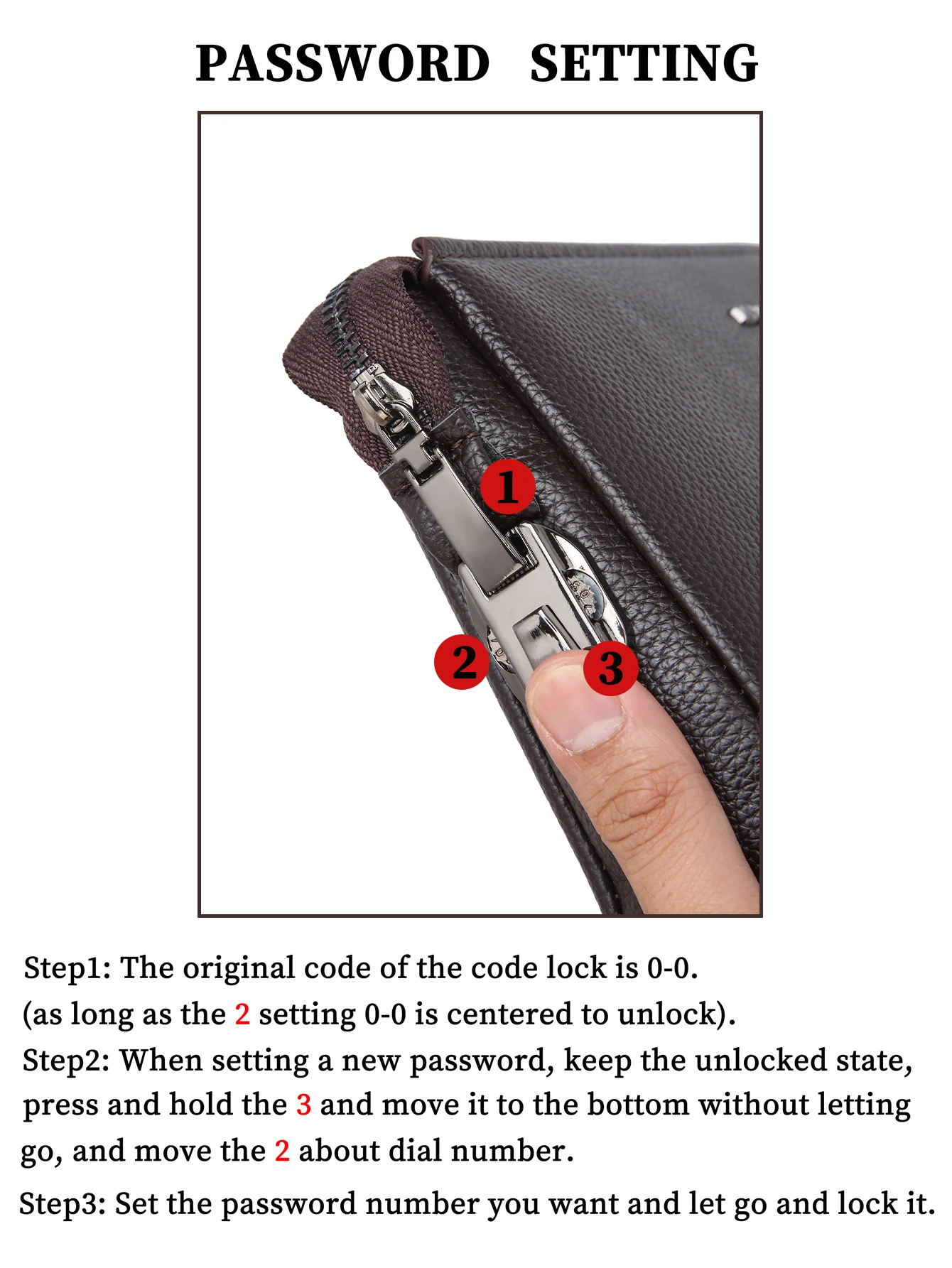 KAIDUCH Men's PU Wristlet, Lightweight Password Lock Bag for Phone Cards Cash, Business Travel