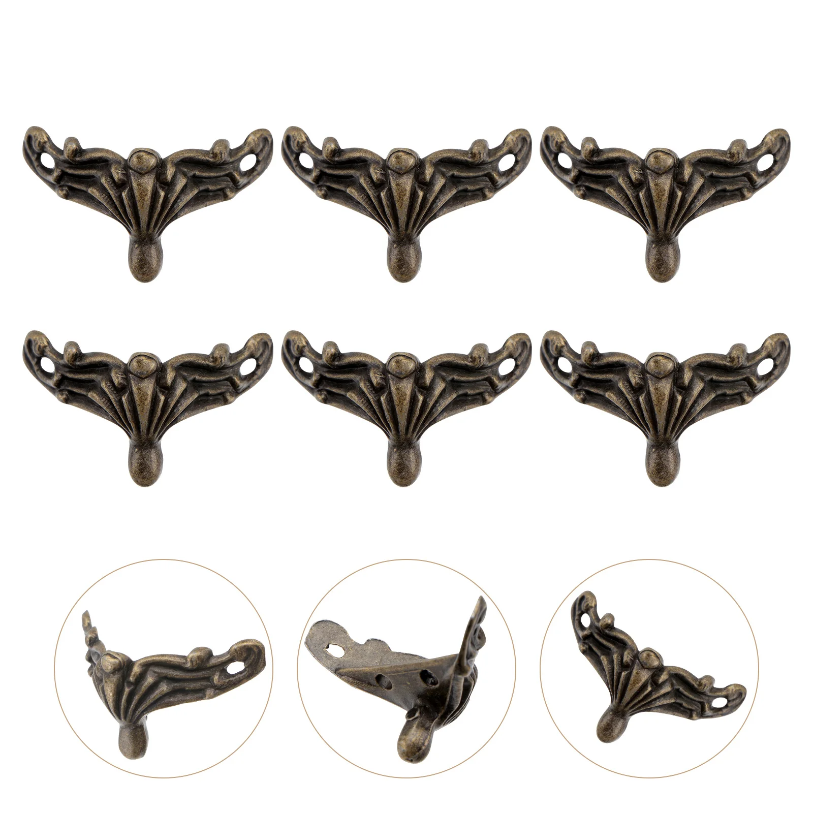 

12Pcs Gift Box Corner Decorative Caps Zinc Alloy Support Legs for Furniture Wood Box Protection Anti-Scratch Decorative Fixing