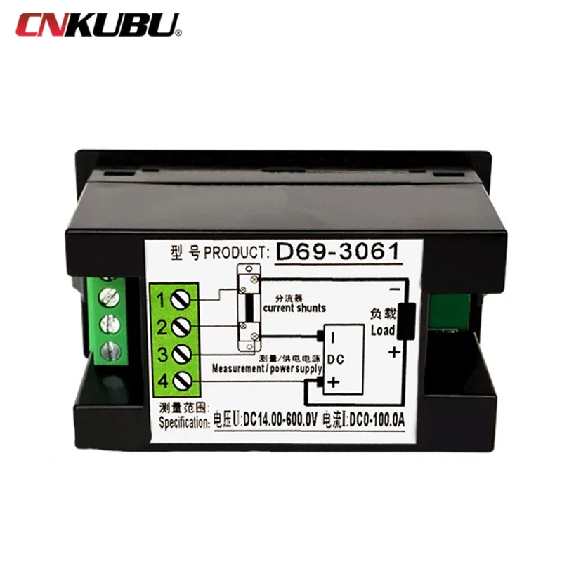 D69 3061 3062 3065 3021 3022 3025 Intelligent Multi-function DC Meter12V 600V 0-20A 50A 100A LCD Display Voltage Current Power