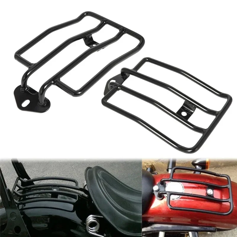 

Motorcycle Chrome Black Rear Fender Luggage Rack Support Shelf Solo Seat for Harley Sportster Iron XL 883 1200 48 2004-2019