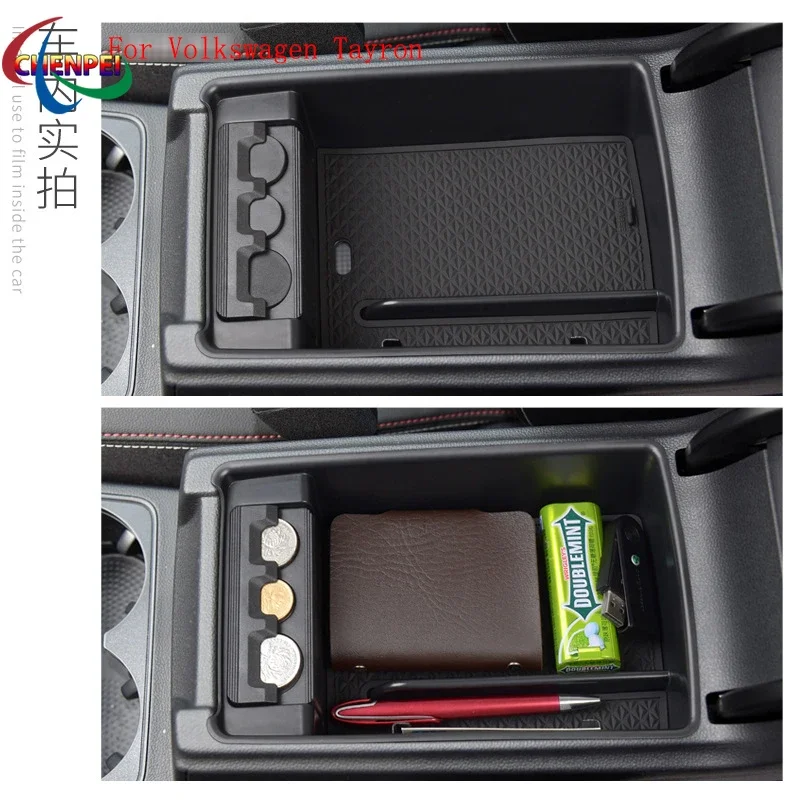 Car Central Armrest Storage Box For Volkswagen Tayron Modified Special Center Console Organizer Containers Tray Accessories