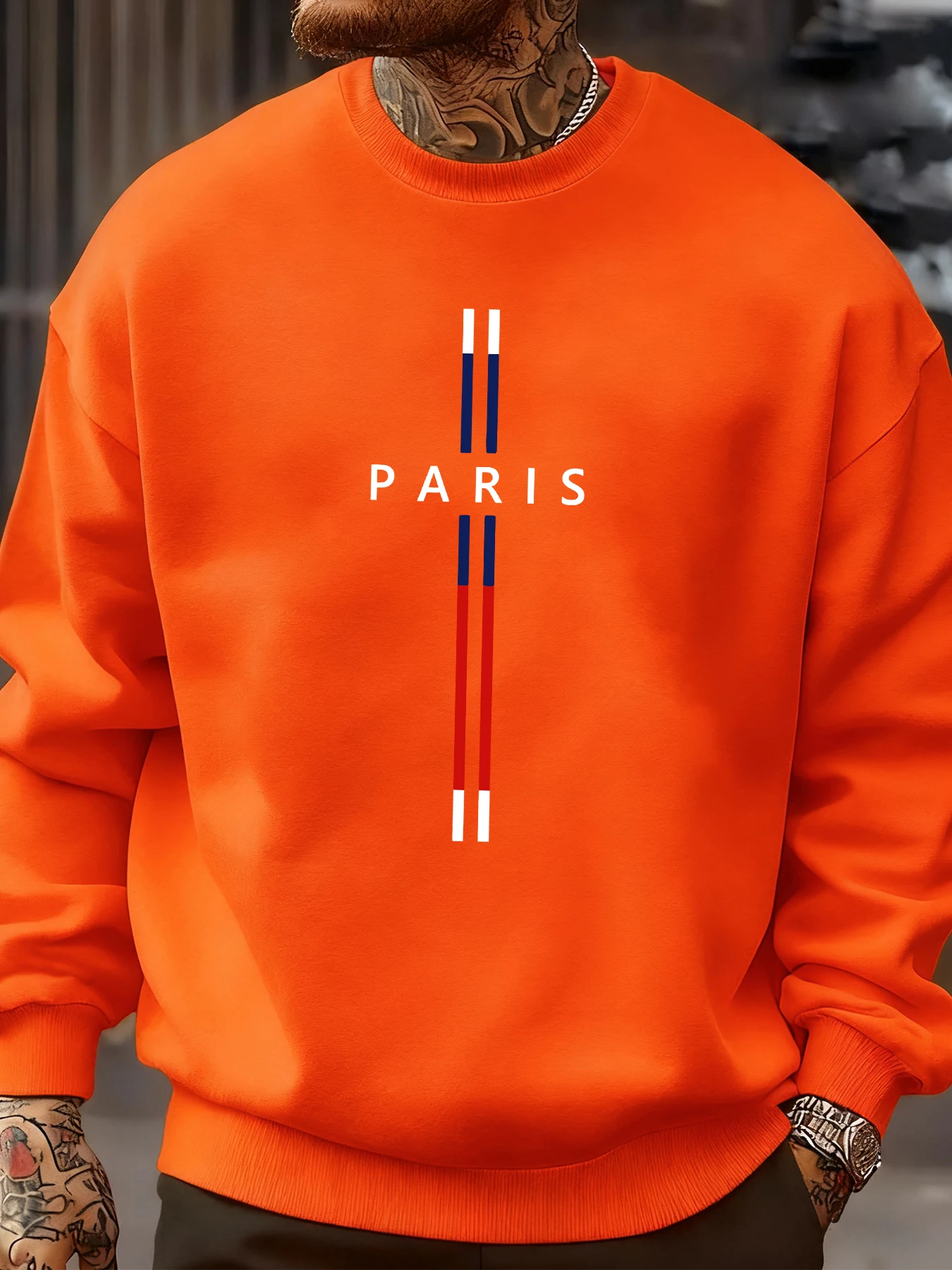 باريس الإبداع طباعة البلوز رجل الخريف Crewneck الأزياء البلوفرات شخصية الشارع ملابس الشارع تناسب الجميع #2