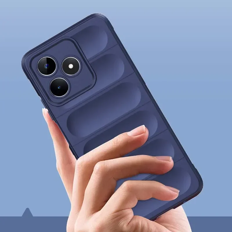 

Противоударный чехол из жидкого силикона для телефона Realme C53 C55 C67 C35 Realme 9 10 11 12 Pro Plus 4G