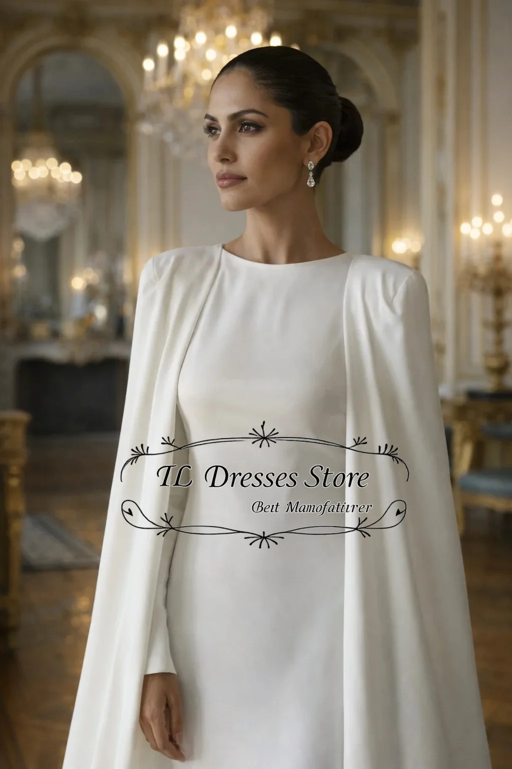 TL Elegant O-Neck Bolero Evening Dresses Mermaid Long Sleeve Wedding Party Dress Mermaid Formal Gowns Gala Customized 2026