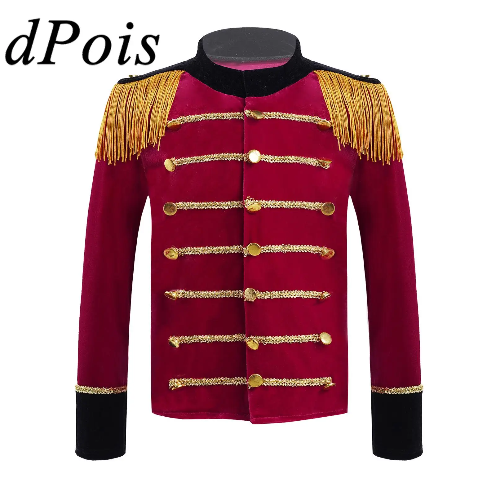 

Kids Boys Circus Coat Deluxe Royal Guard Coat Children Showman Role Play Costume Long Sleeves Tassels Tops Tailcoat Jacket