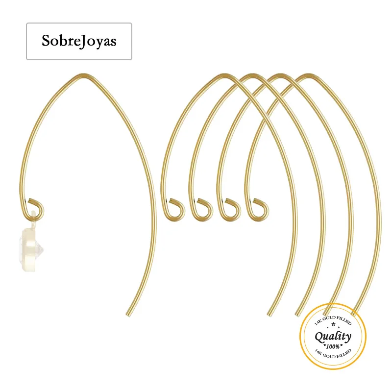 

14 К позолоченная V-образная проволока для ушей (0,76 мм) для серег ручной работы «сделай сам», аксессуары для изготовления ювелирных изделий, серьги-капли