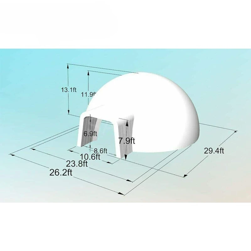 Tent Outdoor Inflatable 8m Dia Inflatable Dome  Lingting Tent With Air Blower For Event Party Show Exhibition