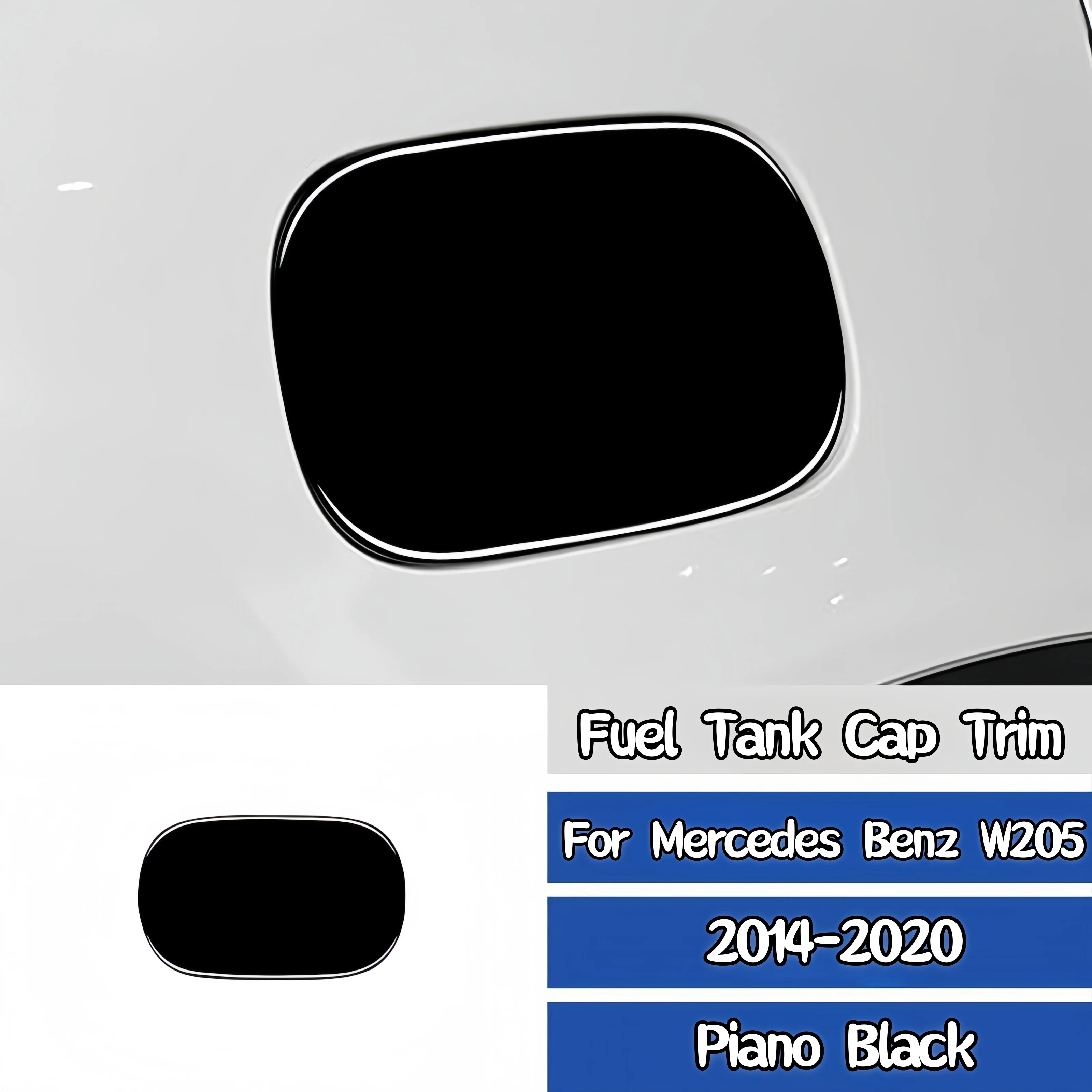 

For Mercedes W205 Benz C Class GLC 2014-2020 Piano Black Auto Fuel Tank Cap Panel Decorative Cover Trim Sticker Car Accessories