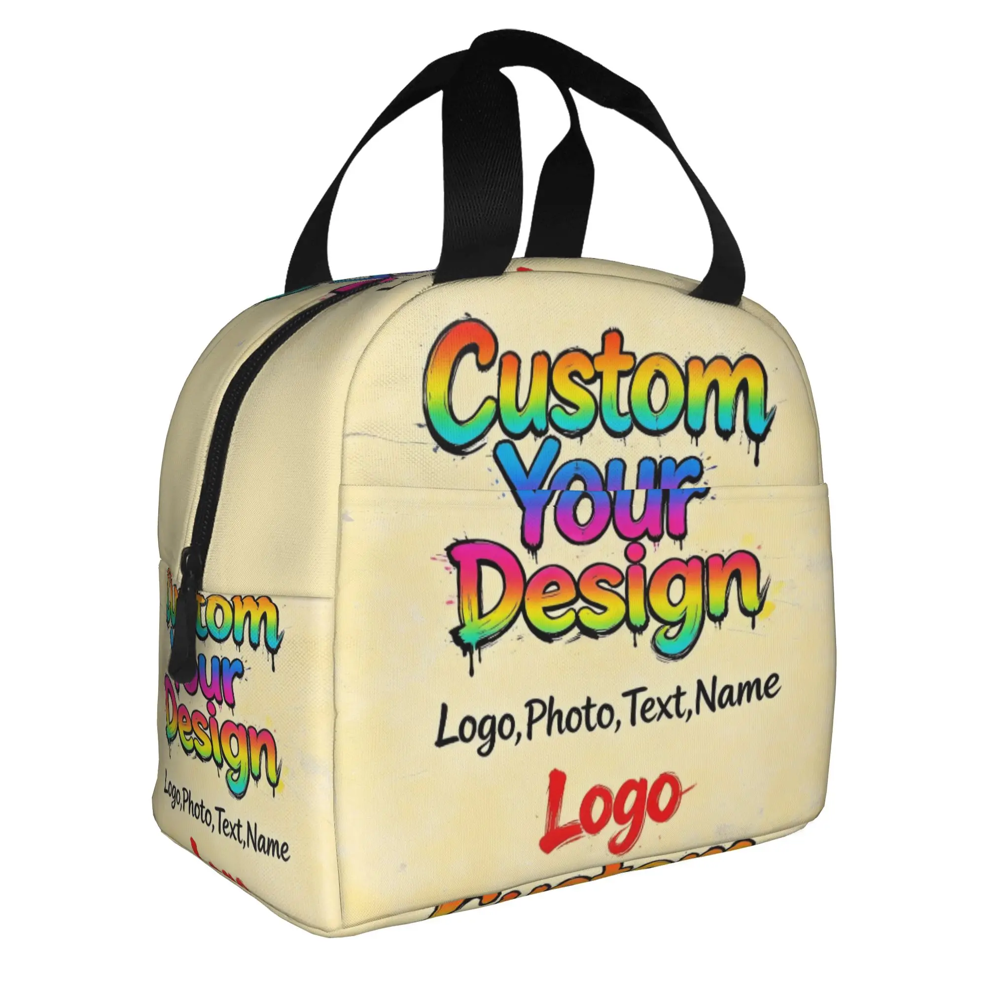 Custom Your Design Logo Thermal Insulated Lunch Bags Name Resuable Lunch Container for School  Multifunction Food Box