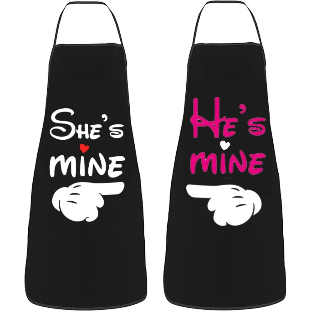 2Pcs/Set Funny Aprons for Couple His and Her Mr & Mrs Kitchen Aprons Set for Baking Cooking Birthday Wedding Engagement Gifts