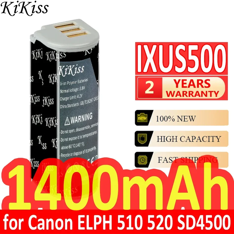 

Аккумулятор KiKiss 1400 мАч для Canon ELPH 510 520 530 HS для камеры PowerShot N SD4500 IS IXUS 1000 1100 500 HS IXY 50S