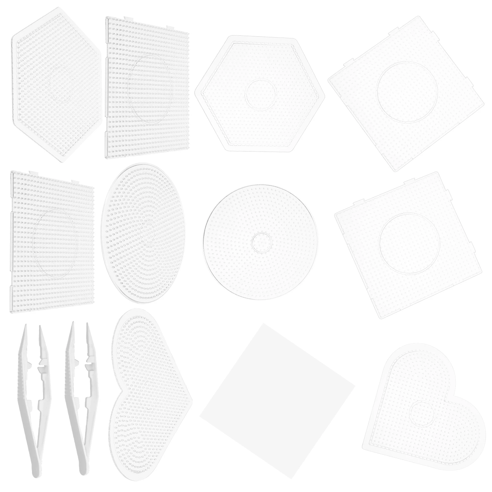 

1 set 1 Set Large Clear Plastic Fuse Beads Pegboards Craft Bead Boards For 5Mm Diy Accessories Interlocking Design Multi Shape