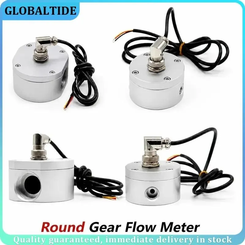 Oval Gear Flowmeter Oil Flow Sensor Industrial Aluminum DC3.5-24V DN8-25 Pulse Output Power Plant Hydraulic Fluid Measurement