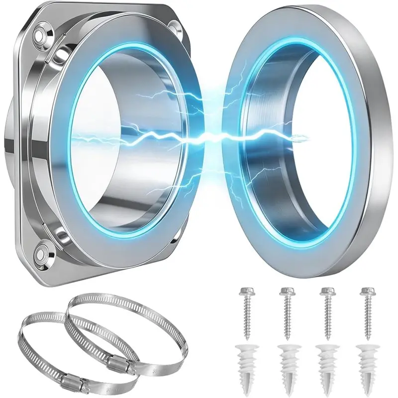 

【TODAY ONLY】DV180 Magnetic Dryer Vent Connector With Airtight Seal, Includes 2 Clamps- Quick Connect& Disconnect Design