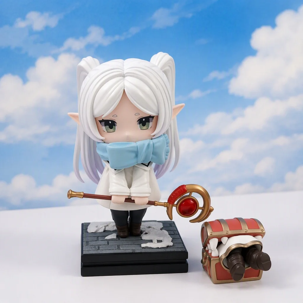 18cm PVC Cute Frieren Winter Outfit Figure Beyond Journeys End Anime Statue Collection Display Decorative Showpiece Home Gift