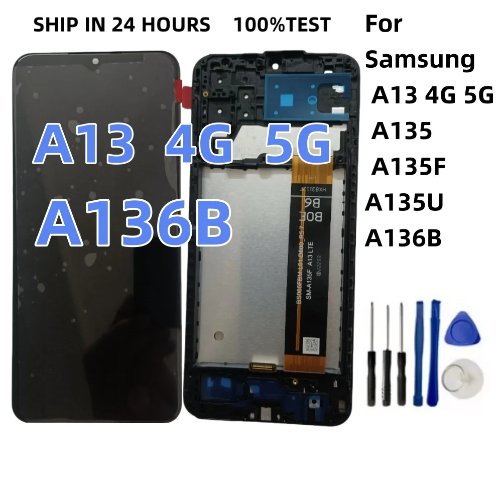 6.6 INCH Display For Samsung Galaxy A13 4G 5G LCD Display Touch Screen Digitizer Assembly For A135 A135F A135U A137 A136U
