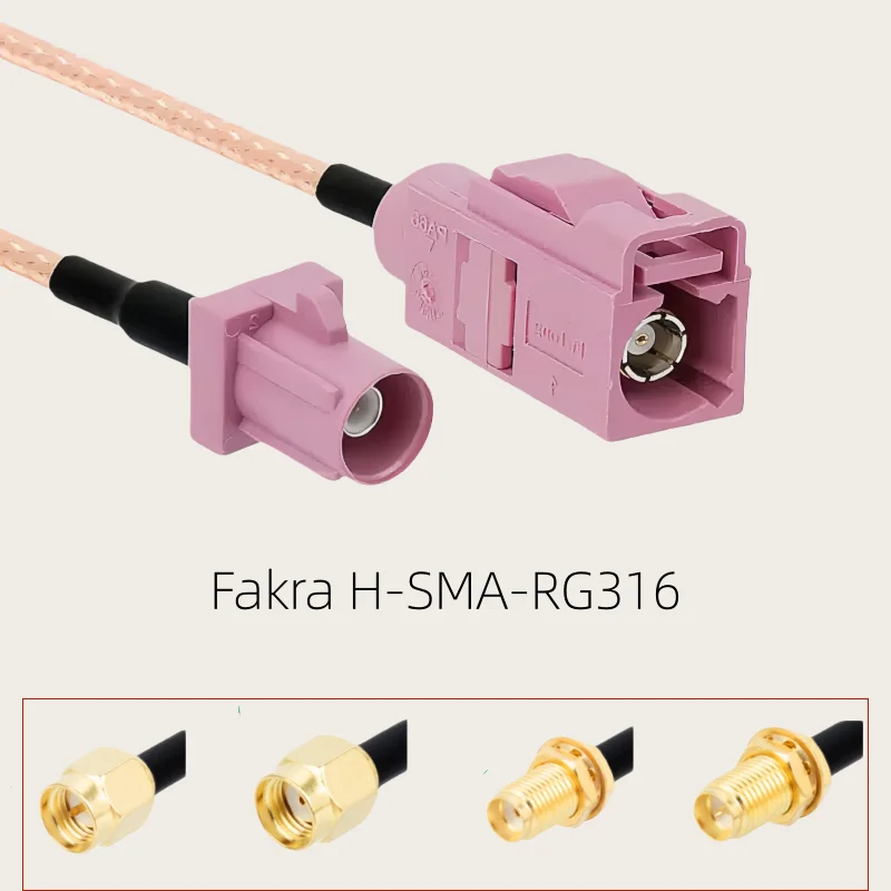 FAKRA H Type to SMA Male Female Coaxial Connector RF Crimp for Cable GPS Antenna RG316 Cable