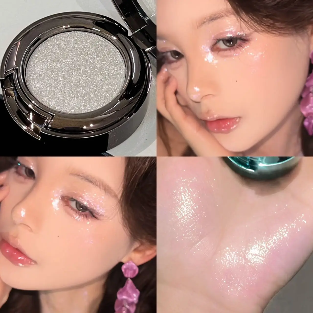 Faiccia Luminous Mirror Sheer Glitter Lidschatten-Palette Diamantstaub Funkelnder Natürlicher Nude-Glanz Langanhaltendes Augen-Make-up
