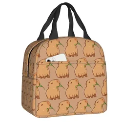 Cute Capybara Thermal Insulated Lunch Bag Women Animal Lover Portable  Tote for Work School Travel Storage Food Bento Box