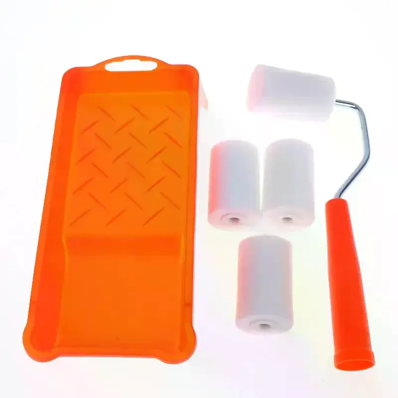 6Pcs High-Density Foam Paint Roller Paint Tray Liner Decor Tools 2 Inches Small Paint Roller Kit Home Painting Supplies Hardware