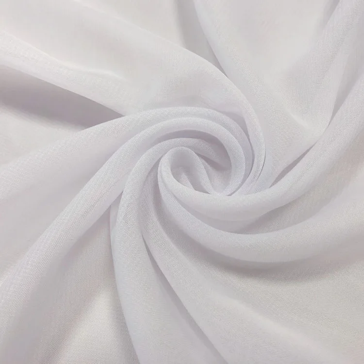 Pure Color Chiffon Cloth polyester Lightweight Translucent Textile for Fashion Sewing clothing