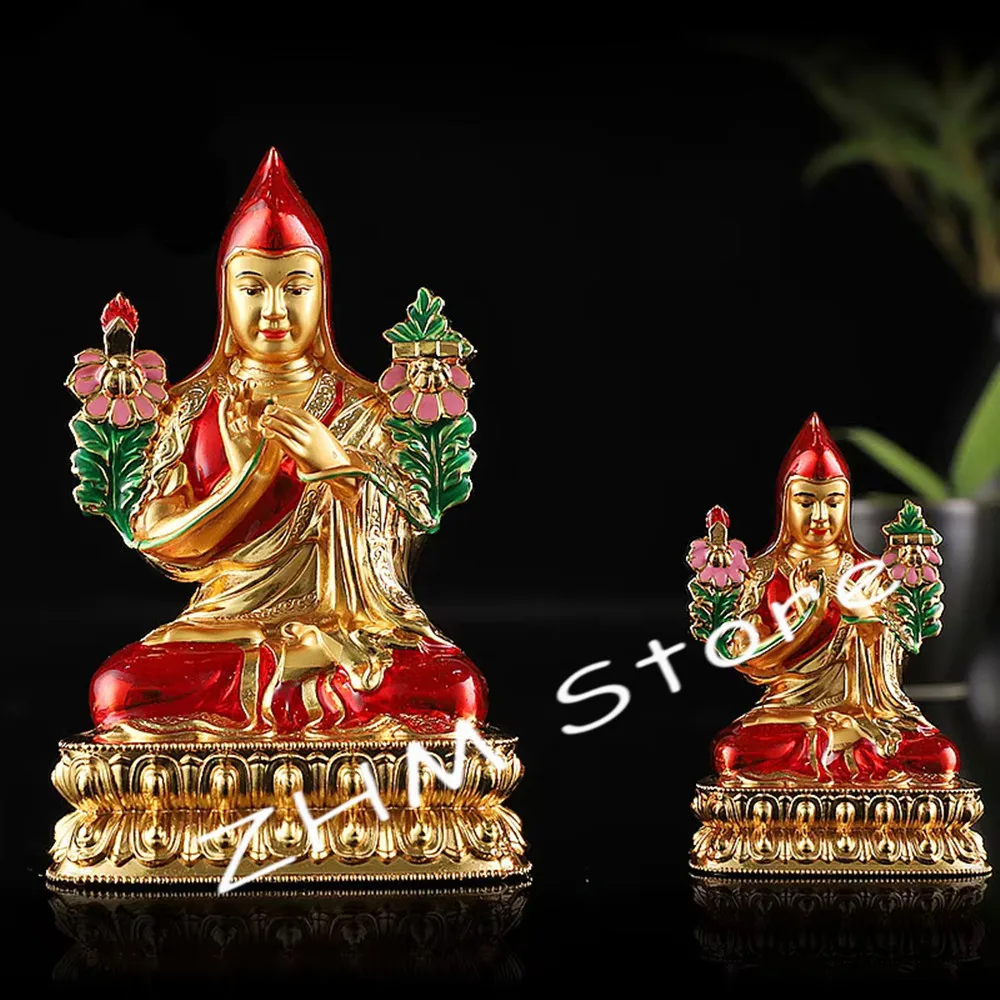 

7.5cm/12cm Decorate Putting Statue,Handle Pocket Efficacious Crafts,Tranic Colored Alloy Metal Gilding Tibetan Tsongkhapa Buddha