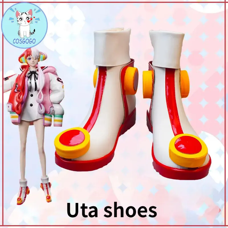

Anime OnePiece Film RED Uta Cosplay Shoes PU Leather Women Girl Uta Boot Party Halloween Cosplay