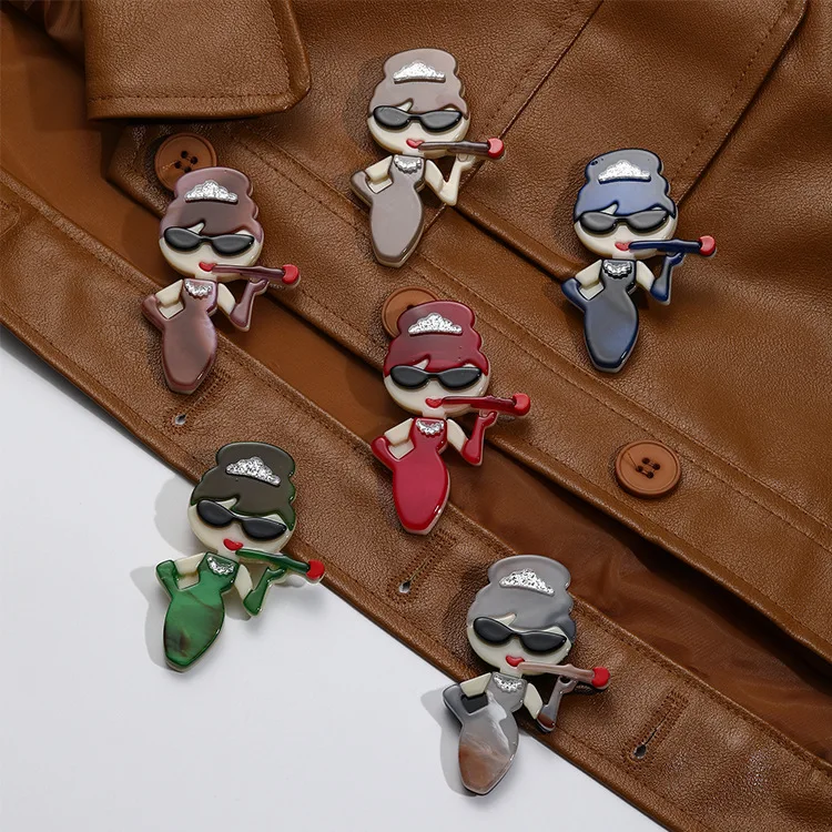 DIY accessories Korean niche acrylic corsage accessories, girl versatile brooch ins style high-end clothes decoration accessorie